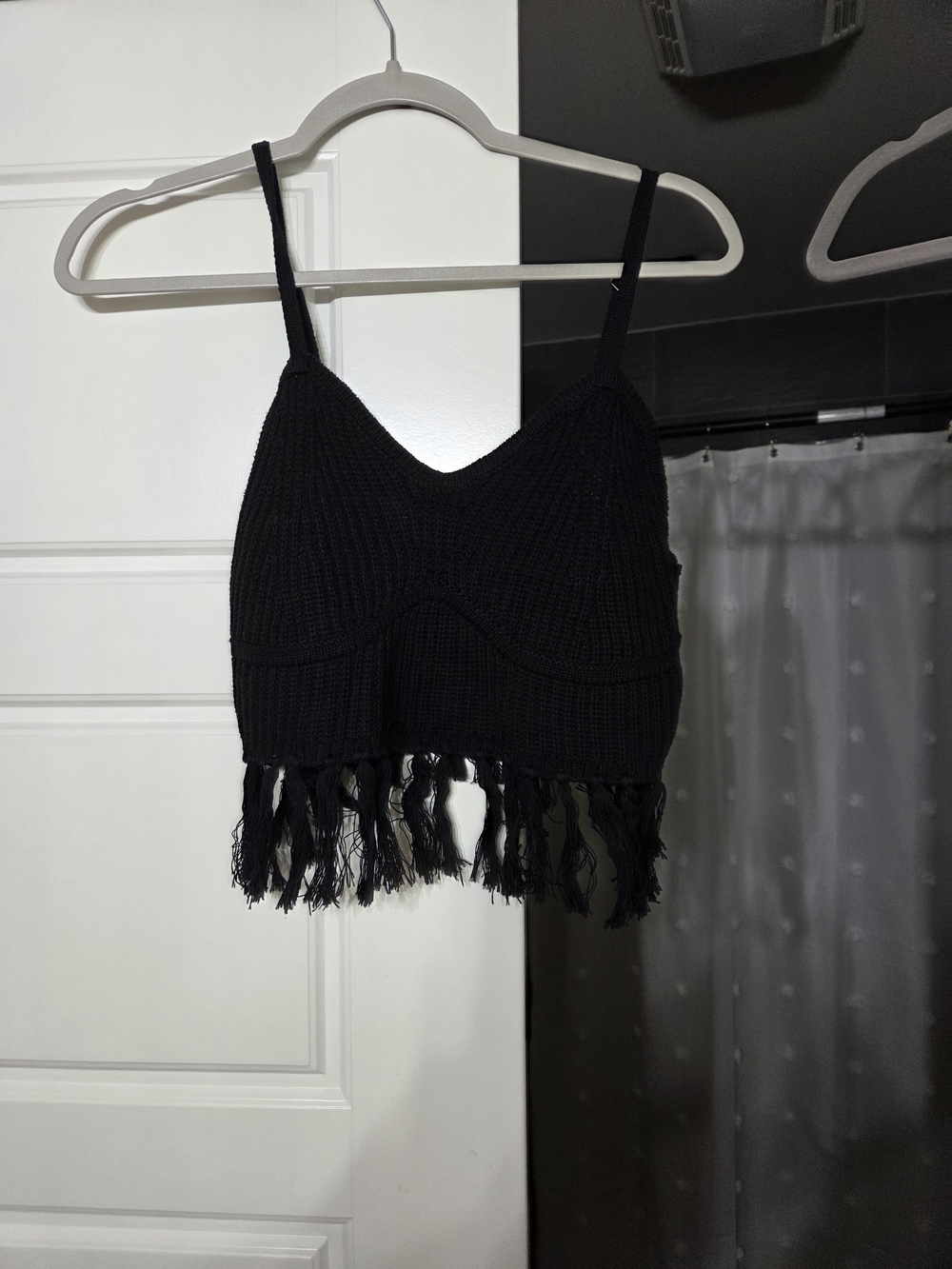 wild fable Black Ribbed Knit Top